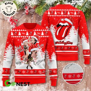 The Rolling Stones Lips Red Christmas Design 3D Sweater