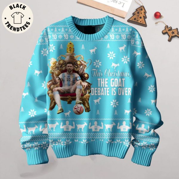 This Christmas The Goat Debate Is Over Blue Messi Design 3D Sweater