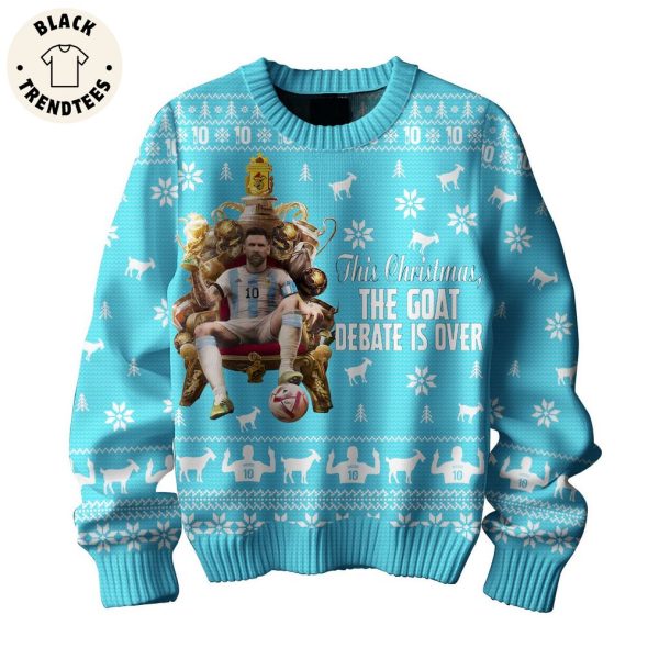 This Christmas The Goat Debate Is Over Blue Messi Design 3D Sweater