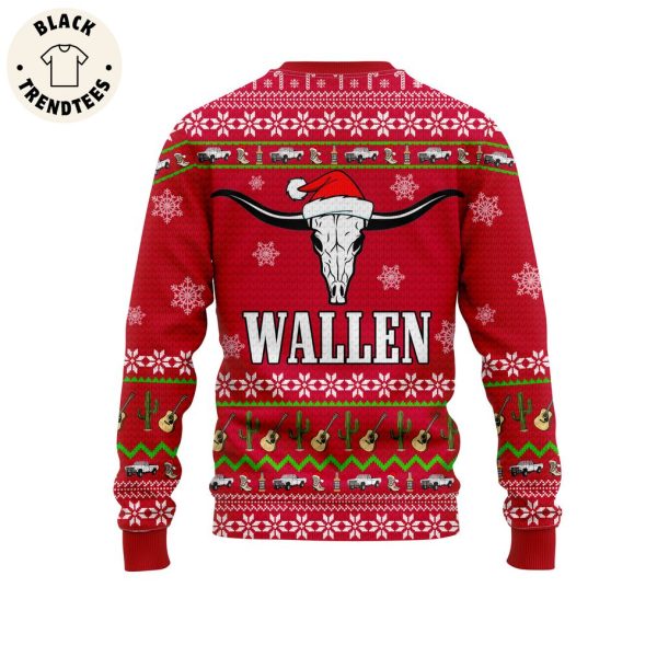 Wallen Around The Christmas Tree Portrait Red Design 3D Sweater