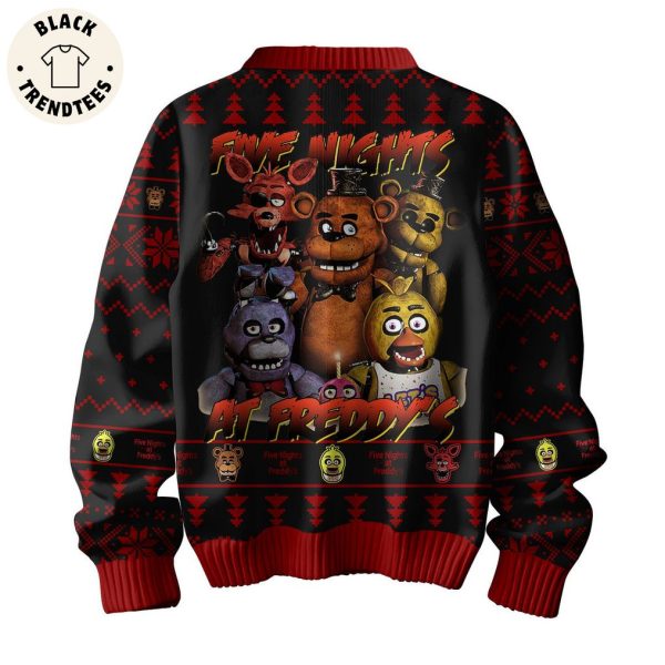 Where Fantasy Fun Come To Life Five Nights At Freddy’s Black Red Design 3D Sweater