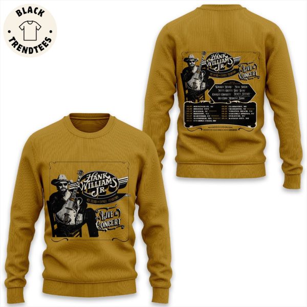 Hank Williams Jr Live Concert Yellow Design 3D Hoodie