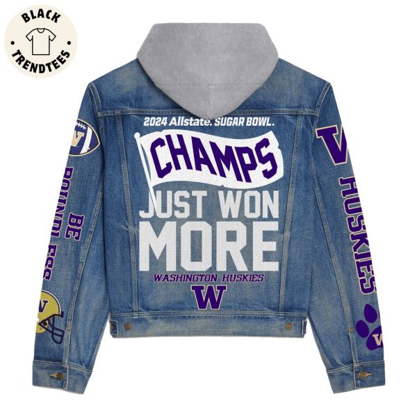 2024 Allstate Sugar Bowl Champs Just Won More Washington Huskies Hooded Denim Jacket