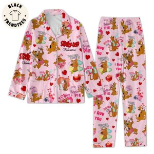 A Scooby Doo Valentine Mascot Pink Design Pajamas Set