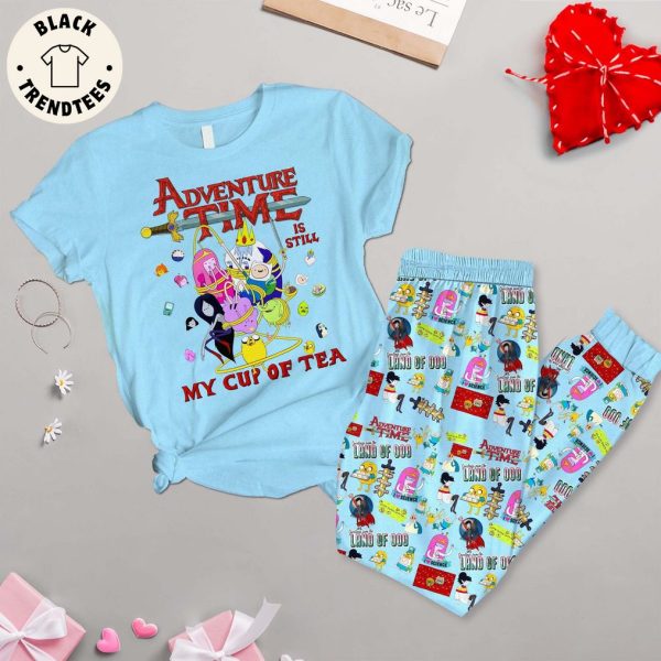 Adventure Time My Cup Of Tea Blue Design Pajamas Set