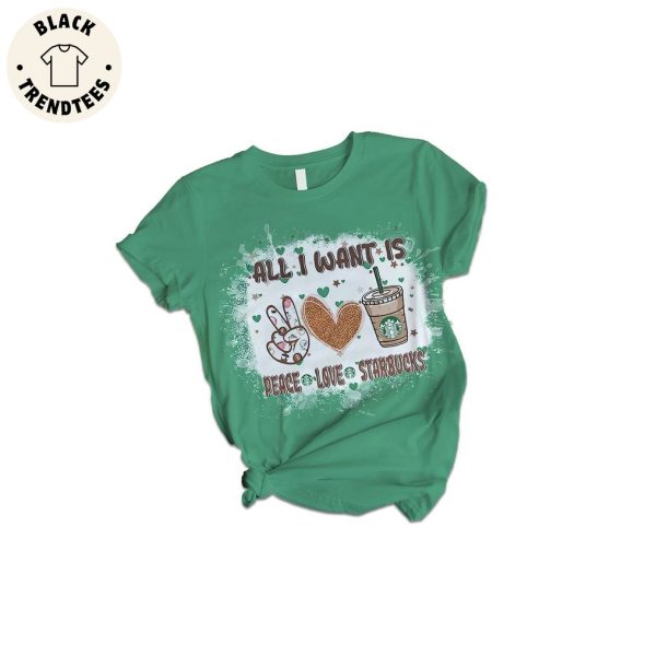All I Want Is Peace Love Starbucks Green Design Pajamas Set