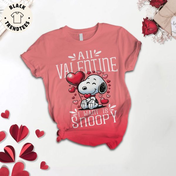 All Valentine I Want Is Snoopy Mascot Design Pajamas Set