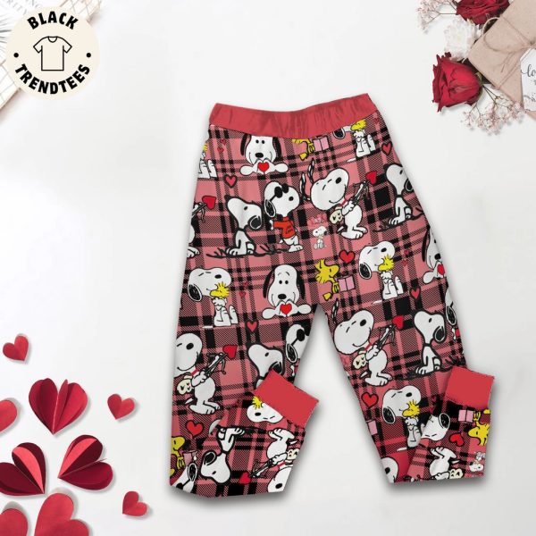 All Valentine I Want Is Snoopy Mascot Design Pajamas Set