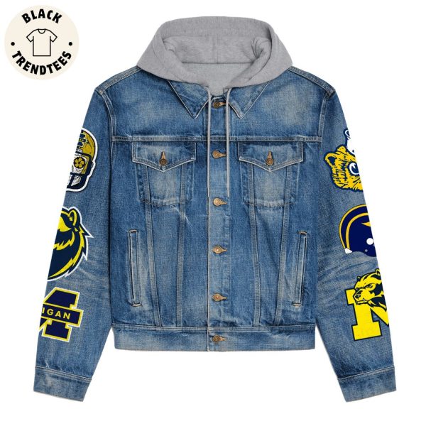 Allin For Michigan Wolerines Hooded Denim Jacket