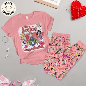 Archie Is My Valentine Pink Design Pajamas Set