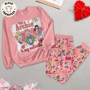 Archie Is My Valentine Pink Design Pajamas Set
