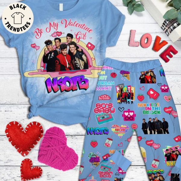 Be My Valentine Girl Nsotb Blue Design Pajamas Set