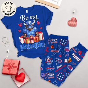 Be My Valentines Blue Allen Mascot Design Pajamas Set