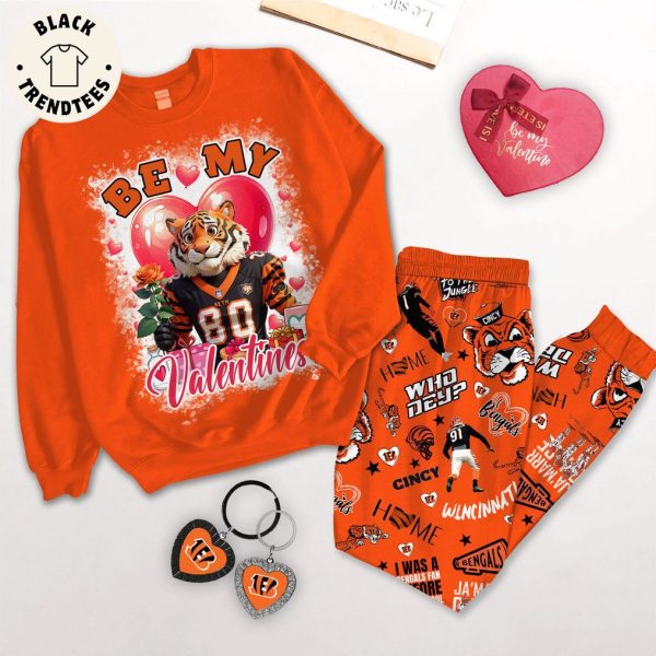 Be My Valentines Orange Mascot Design Pajamas Set