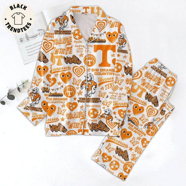 Big Orange Country Tennessee Volunteers Orange Design Pajamas Set
