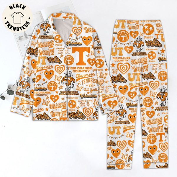 Big Orange Country Tennessee Volunteers Orange Design Pajamas Set
