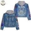 Da Bear Let’s Make Them Scare Mascot Design Hooded Denim Jacket