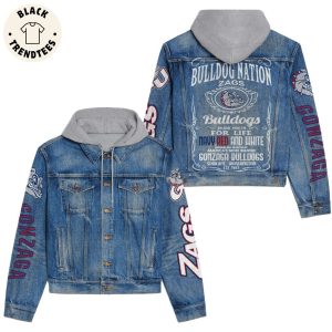 Bulldog Nation Zags Smash Mouth Navy Red And White Hooded Denim Jacket