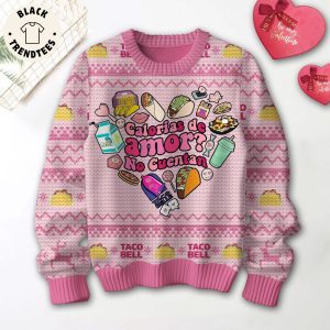 Calorias De Amore No Cuentan Pink Design 3D Sweater