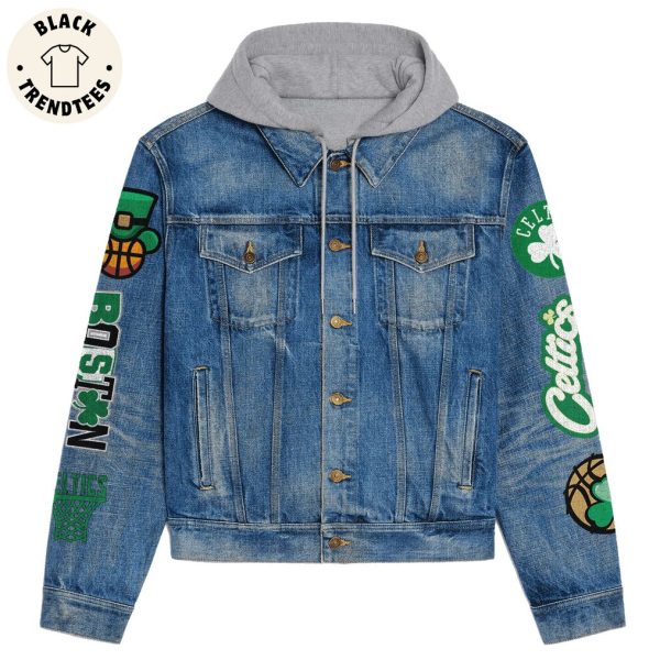 Celtic Nation Unfinished Business Celtics Smash Mouth For Life Hooded Denim Jacket