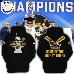 Champions 2023 Mizzou Football Home Of The Mighty Tigers Black Design 3D Hoodie Longpant Cap Set