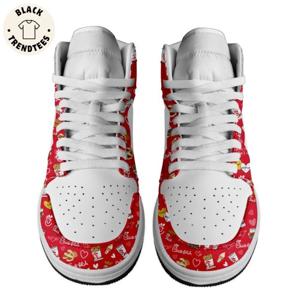 Chick Fil A Nike Logo Red Design Air Jordan 1 High Top