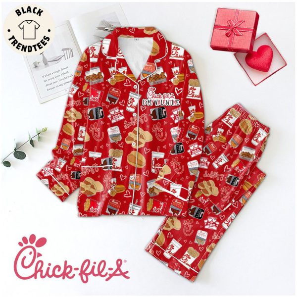 Chuck Fil A Is My Valentine Red Design Pajamas Set