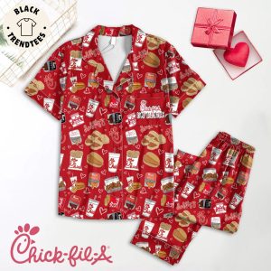 Chuck Fil A Is My Valentine Red Design Pajamas Set