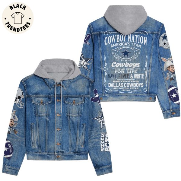 Cowboy Nation America Team Cowboys Dallas Cowboys Hooded Denim Jacket