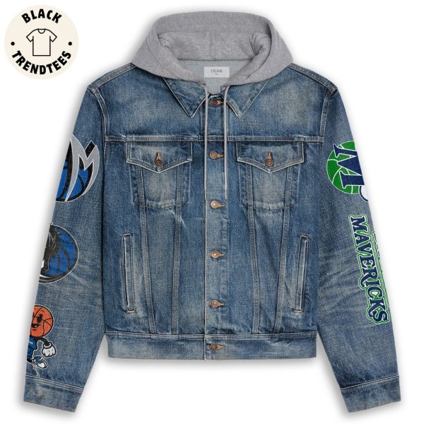 Dallas Mavericks Mavericks Mascot Design Hooded Denim Jacket