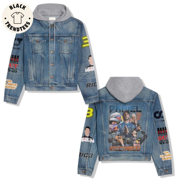 Daniel Ricciaroo Portrait Design Hooded Denim Jacket