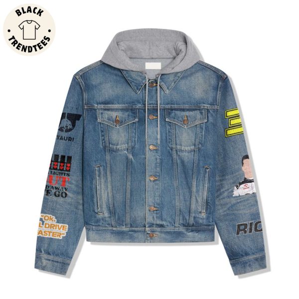 Daniel Ricciaroo Portrait Design Hooded Denim Jacket