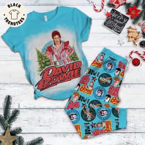 David Bowie Blue Design Pajamas Set