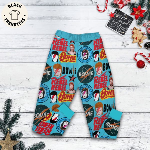 David Bowie Blue Design Pajamas Set