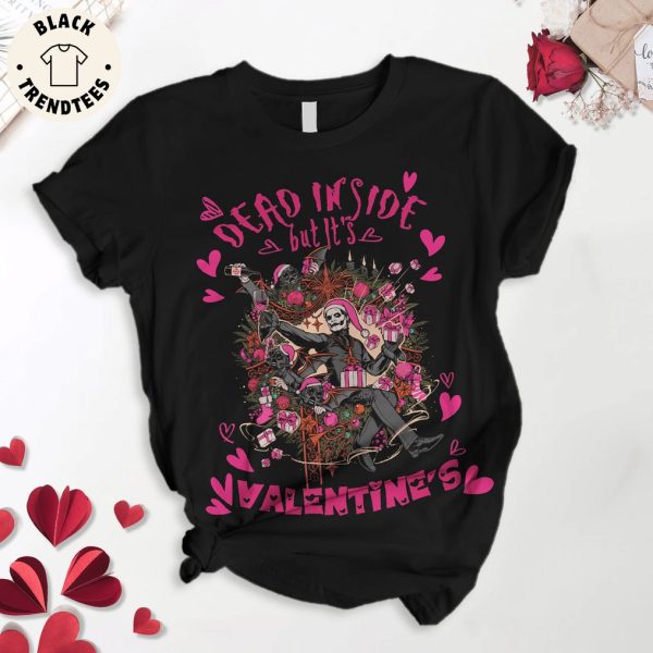 Dead In Side But It’s Valentine’s Black Design Pajamas Set