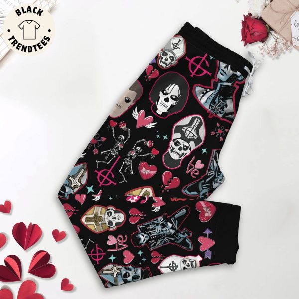 Dead In Side But It’s Valentine’s Black Design Pajamas Set