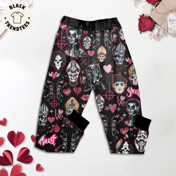 Dead In Side But It’s Valentine’s Black Design Pajamas Set