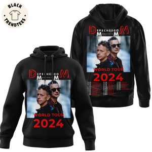 Depeche Mode World Tour 2024 Portrait Black Design 3D Hoodie