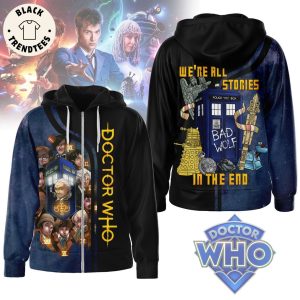 Doctor Who We’re All Stories In The End Blue Design 3D Hoodie
