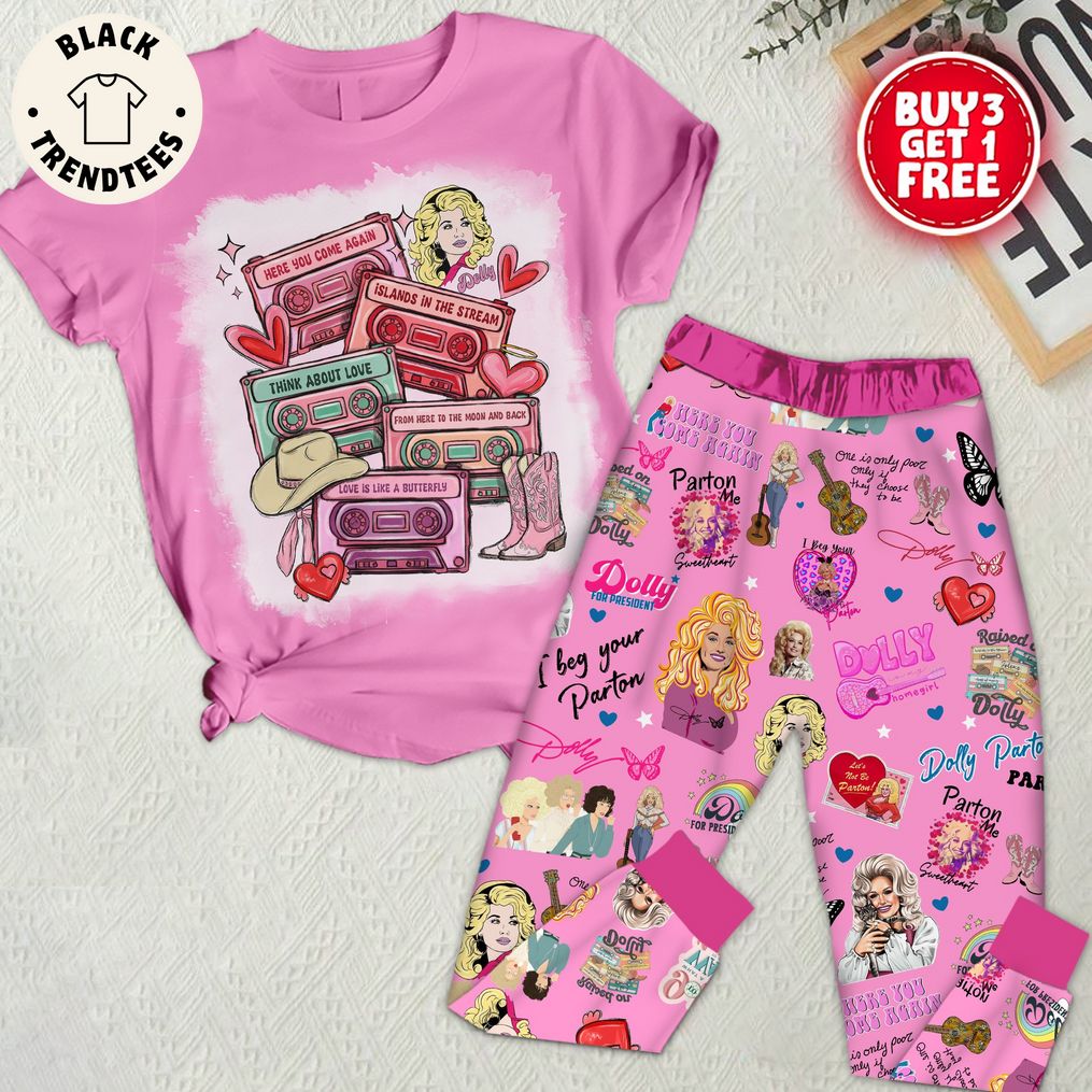 Dolly For President Pink Design Pajamas Set