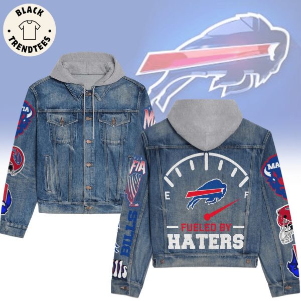 Fueled By Haters Mascot Design Hooded Denim Jacket