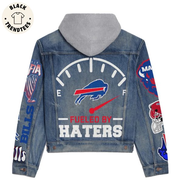 Fueled By Haters Mascot Design Hooded Denim Jacket