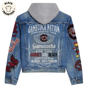 Gamecock Nation Forever to TheeFor Life Garnet And Black Hooded Denim Jacket