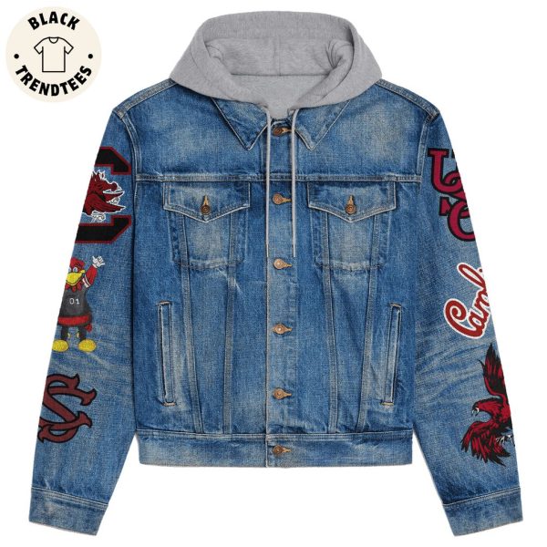 Gamecock Nation Forever to TheeFor Life Garnet And Black Hooded Denim Jacket