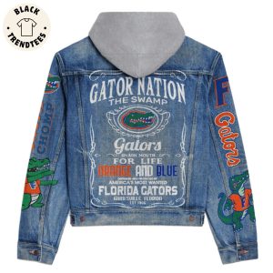 Gator Nation The Swamp Orange And Blue Hooded Denim Jacket