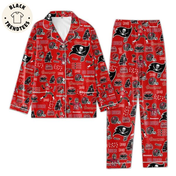 Go Bucs Buccaneers Skull Red Design Pajamas Set