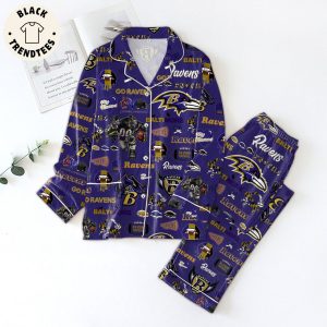 Go Ravens Blue Mascot Design Pajamas Set
