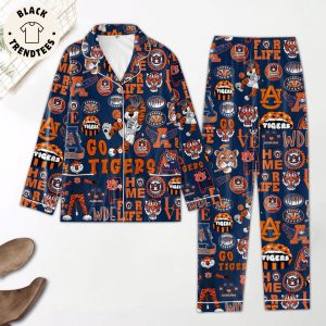 Go Tiger For Me Blue Mascot Design Pajamas Set