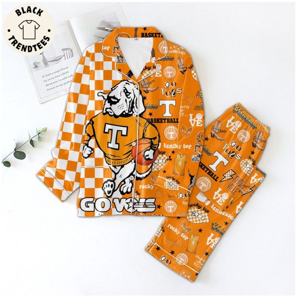 Go Vols Baseketball Mascot Rocky Top Orange Design Pajamas Set