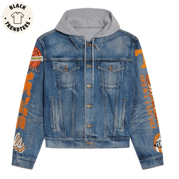 God First Family Second Then Tennessee Basketball Hooded Denim Jacket